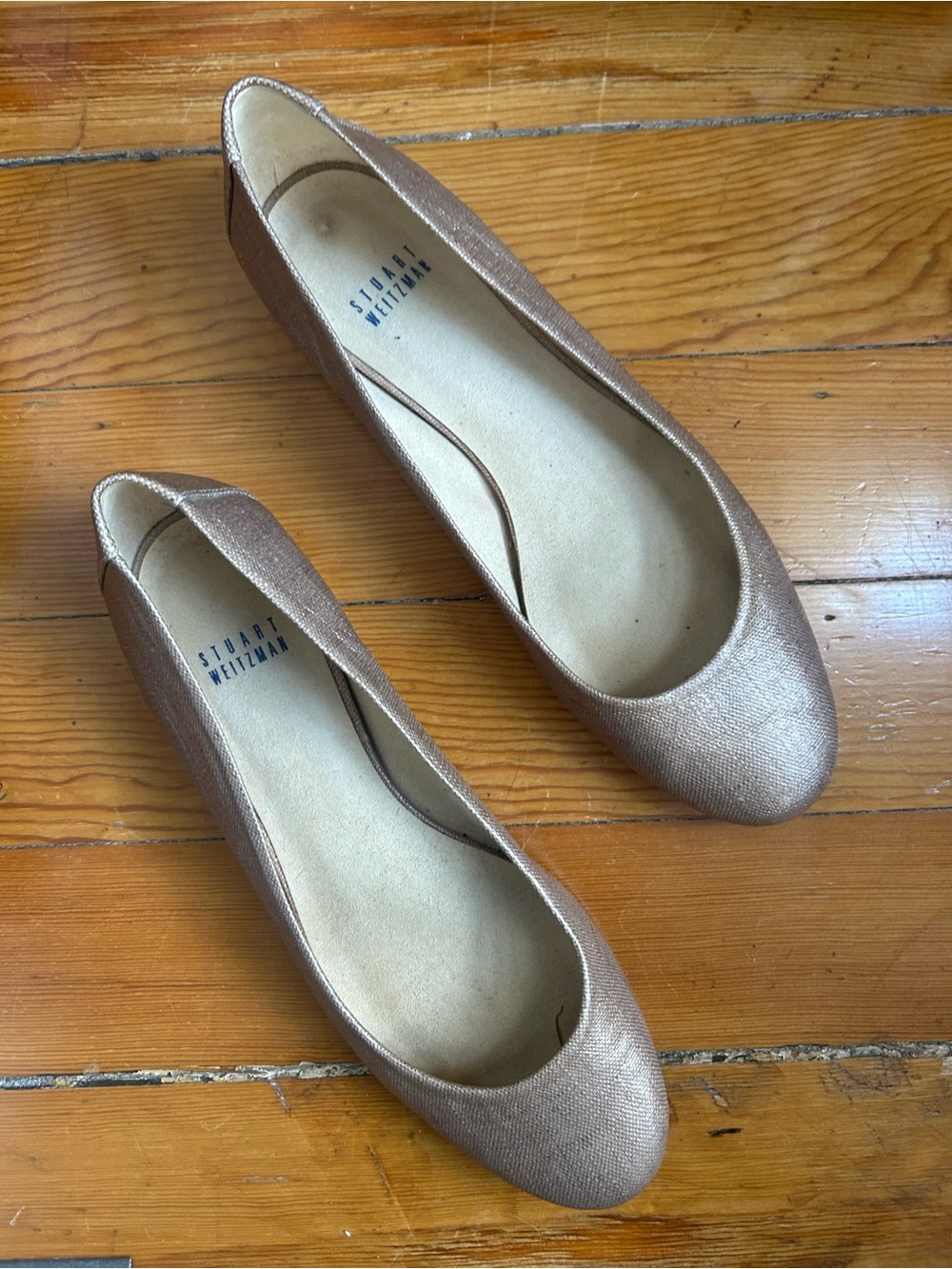 Stuart Weitzman Women’s Metallic Ballet Flats - Champagne/Silver